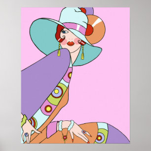 Poster Shelby, senhora do 1920 no Lilac e na lavanda