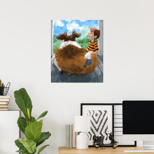 Poster Sheldon e Davie Relaxando (Escritório em casa)