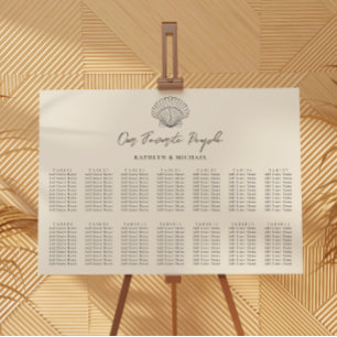 Poster Shell Beach Ocean Wedding 14 Gráficos de Mesa