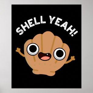 Poster Shell Sim Funny Seashell Pun Dark BG