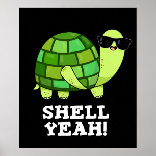 Poster Shell Sim Funny Tortoise Pun Dark BG