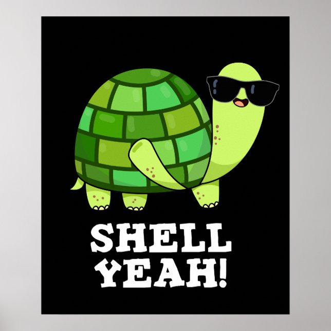 Poster Shell Sim Funny Tortoise Pun Dark BG (Frente)