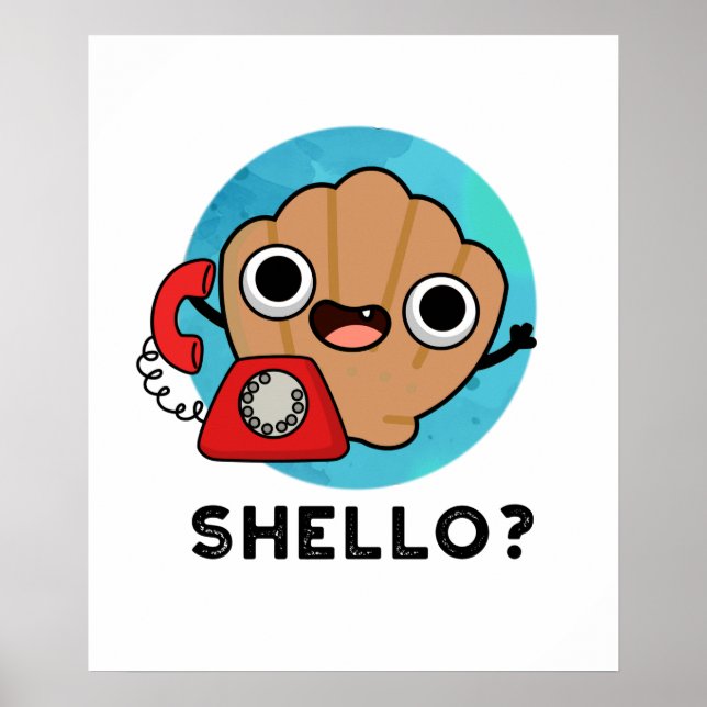 Poster Shello Funny Sea Shell Pun (Frente)
