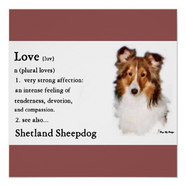 Pôster Sheltie Art Love Is (Frente)