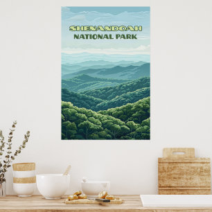 Poster Shenandoah National Park Virginia Blue Ridge Retro