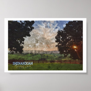 POSTER SHENANDOAH WATERCOLOR - VIRGÍNIA ESTADOS UNIDOS