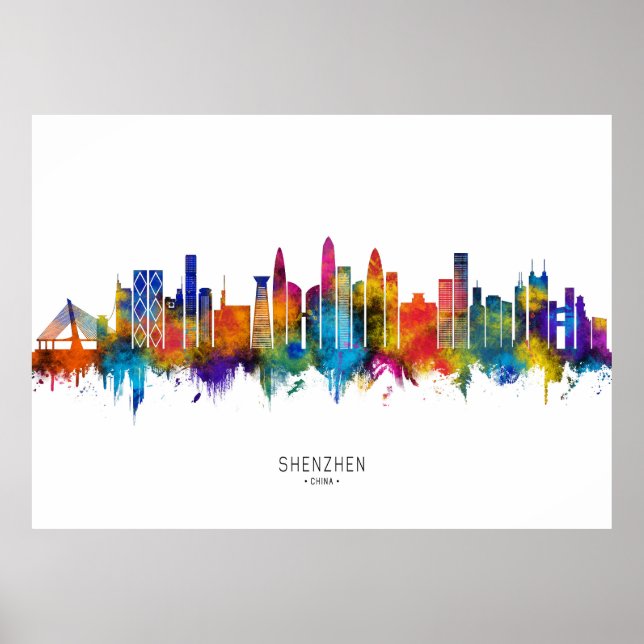 Poster Shenzhen China Skyline (Frente)