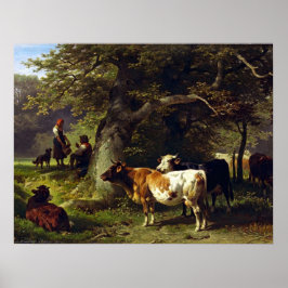 Poster Shepherd and Cow Herd at the Pond