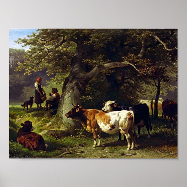 Poster Shepherd and Cow Herd at the Pond (Frente)