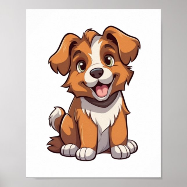 Poster Shepherd Puppy australiano Kawaii (Frente)