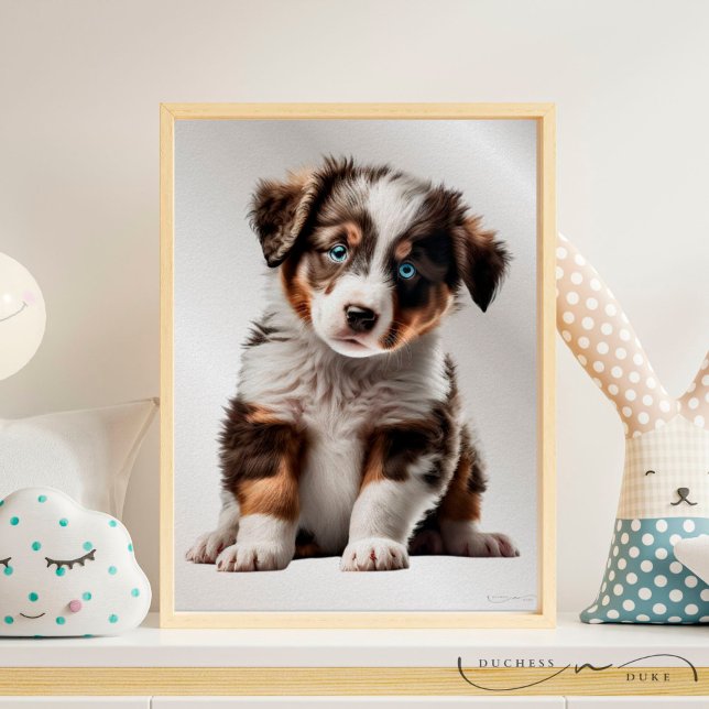 Poster Shepherd Puppy Dog Graphic Nurserart (Criador carregado)