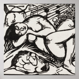 Poster Shepherdese Dormindo Franz Marc Woodcut