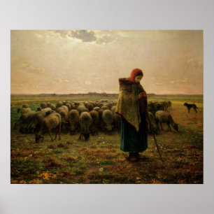 Poster Shepherdess com seu bando, 1863