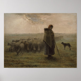 Poster Shepherdess e seu rebanho 1862-63