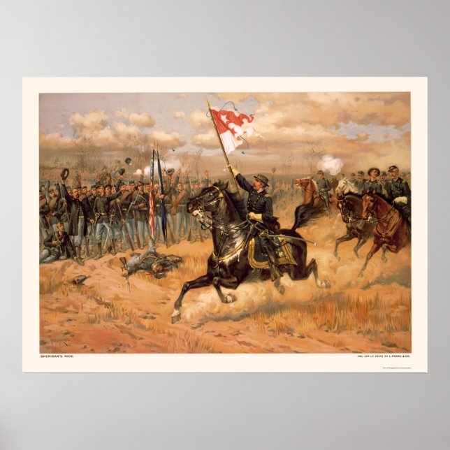 Poster Sheridan's Ride by L. Pring & Company 1886 (Frente)