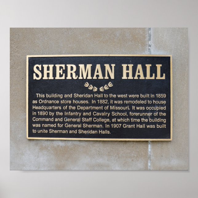 Poster Sherman Hall Sign, Fort Leavenworth, Kansas (Frente)