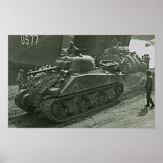 Pôster Shermans em Anzio (Frente)