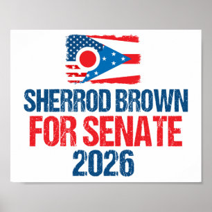 Poster Sherrod Brown para Senado Eleição 2026 Bandeira de