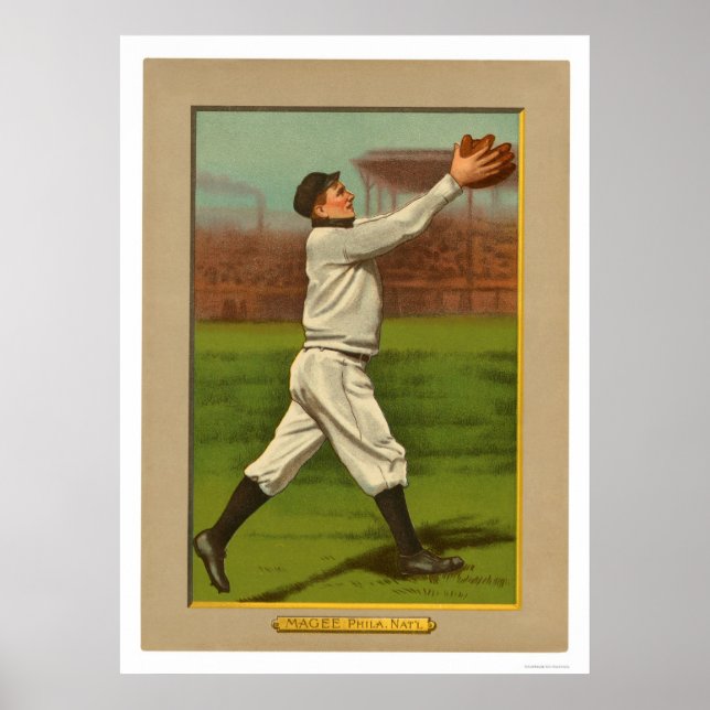 Pôster Sherry Magee Phillies Baseball 1911 (Frente)
