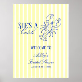 Poster She's A Catch Coastal Bridal Shower Welcome