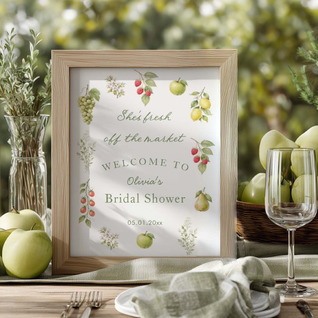 Poster She's fresh off the market bridal shower welcome (Criador carregado)