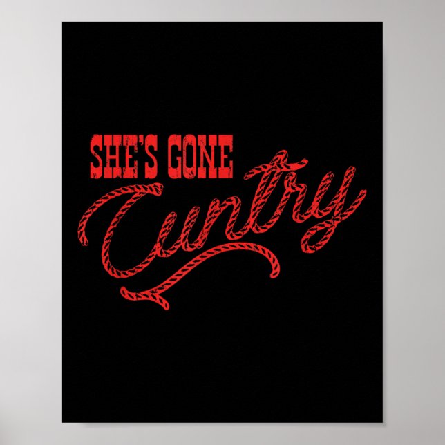 Poster She's Gone Ry, Country Music, Cowboy Western  (Frente)