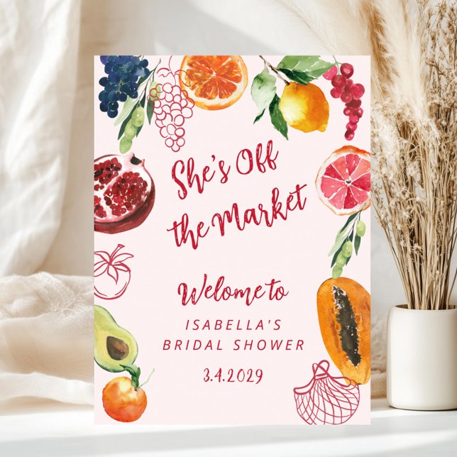 Poster She's Off the market Bridal Shower Welcome (Criador carregado)
