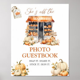 Poster She's Off The Market Fall Pumpkin Photo Guestbook