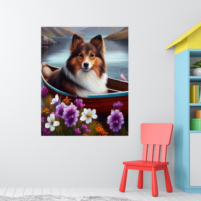 Poster Shetland Sheepdog em um remo: Uma aventura cêntric (Berçário 1)