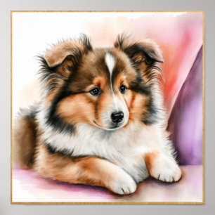 Poster Shetland Sheepdog Trabalho de arte para Raparigas