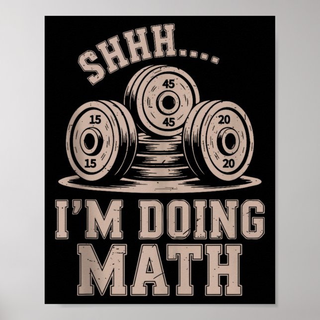 Poster Shhh Im Doing Math Funny Christian Gym Workout Jes (Frente)