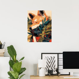 Poster Shiba Inu Legal no Inverno de Natal