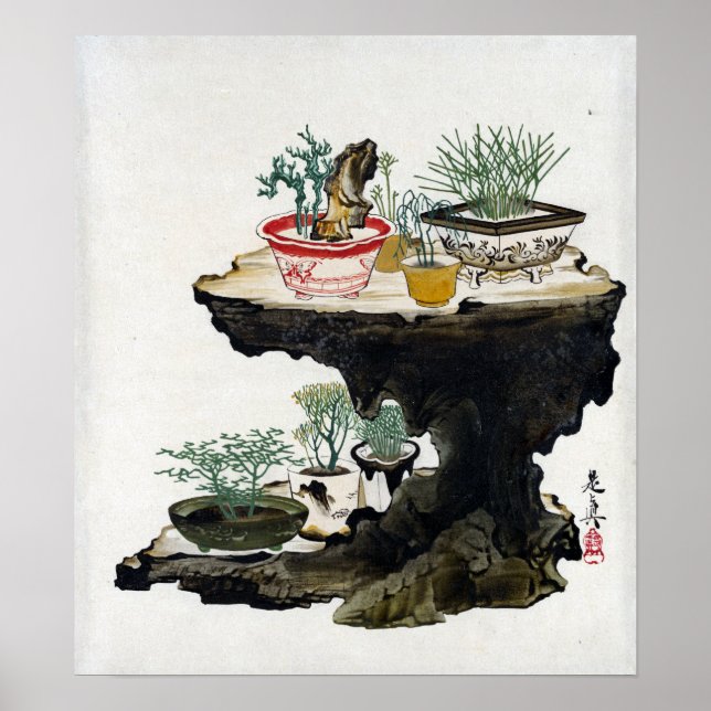 Poster Shibata Zeshin Bonsai (Frente)