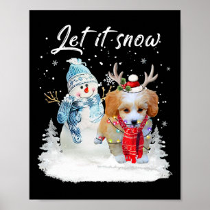 Poster Shih Poo Papais noeis Cachorro Natal Snowman Xmas