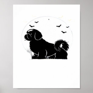 Poster Shih Tzu Dog - Halloween Moon Silhouette Classic T