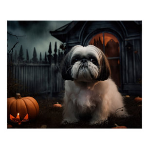 Pôster Shih Tzu Halloween Assustador