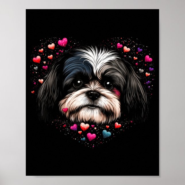 Poster Shih Tzu Love Heart For Valentines Day On Shih Tzu (Frente)
