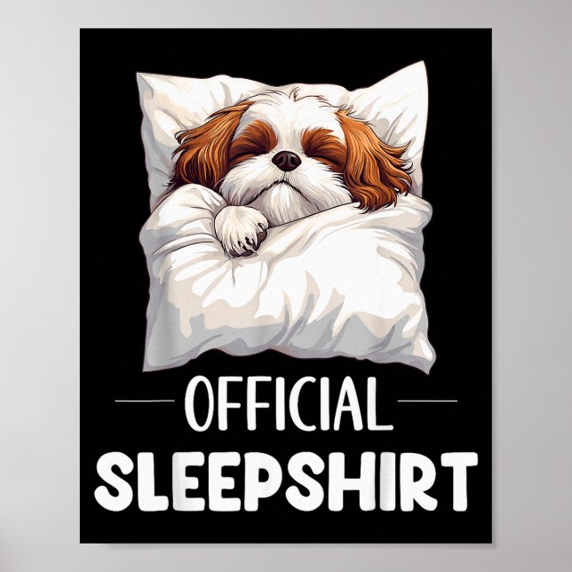 Poster Shih Tzu Sleepshirt Cute Dog Lover Pajama Sleepwea (Frente)