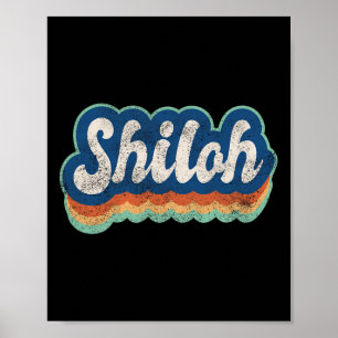 Poster Shiloh Primeiro Nome Menino Estilo Vintage 70s 80s