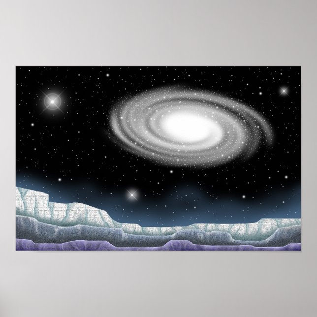 Poster Shimmering galaxy as seen from a planet. (Frente)