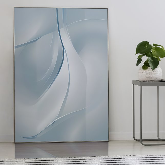 Poster "Shimmering Tranquilidade" | Tons azuis Abstrato (Criador carregado)