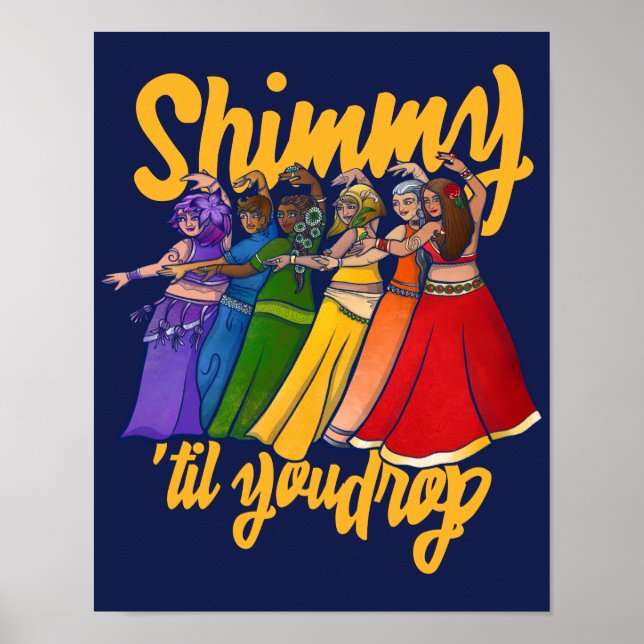Poster Shimmy Belly Dancer Art Belly Dance Troupe (Frente)
