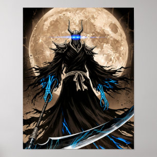 Poster Shinigami Sumi-e Grunge Art