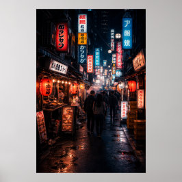 Poster Shinjuku Tóquio - Tema Escuro