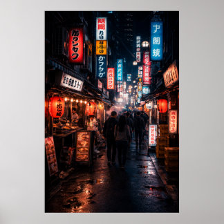 Poster Shinjuku Tóquio - Tema Escuro