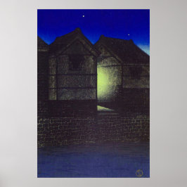 Poster Shinkawa à Noite Kawase Hasui