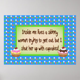 Poster Shinny Women and cupcakes