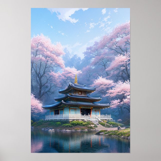 Poster Shinto Temple Blossom (Frente)
