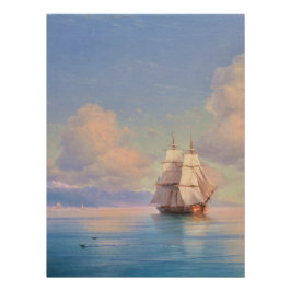 Pôster Ship off the coast - Ivan Aivazovsky
