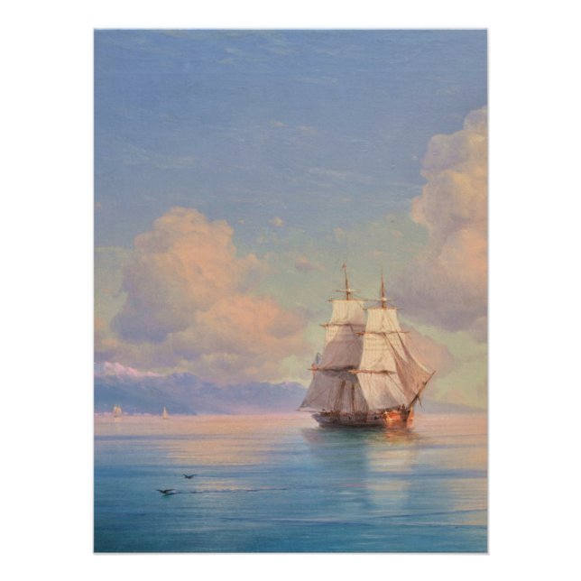 Pôster Ship off the coast - Ivan Aivazovsky (Frente)